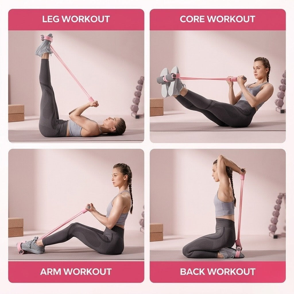 Portable Pilates Bar Kit – Full Body Home Workout & Resistance Training System