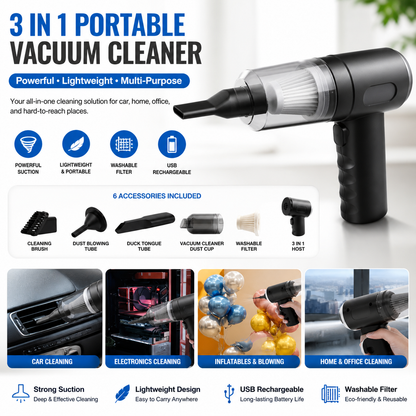 2-in-1 Wireless Vacuum & Air Duster – Deep Clean Anywhere